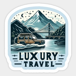 Suv Crossing A River, Luxury Travel Sticker